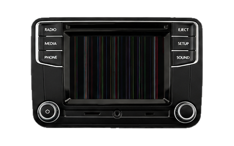 Volkswagen Composition Media unit with coloured lines across the display